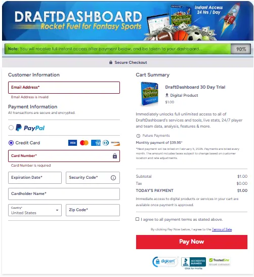 Secure Checkout Page